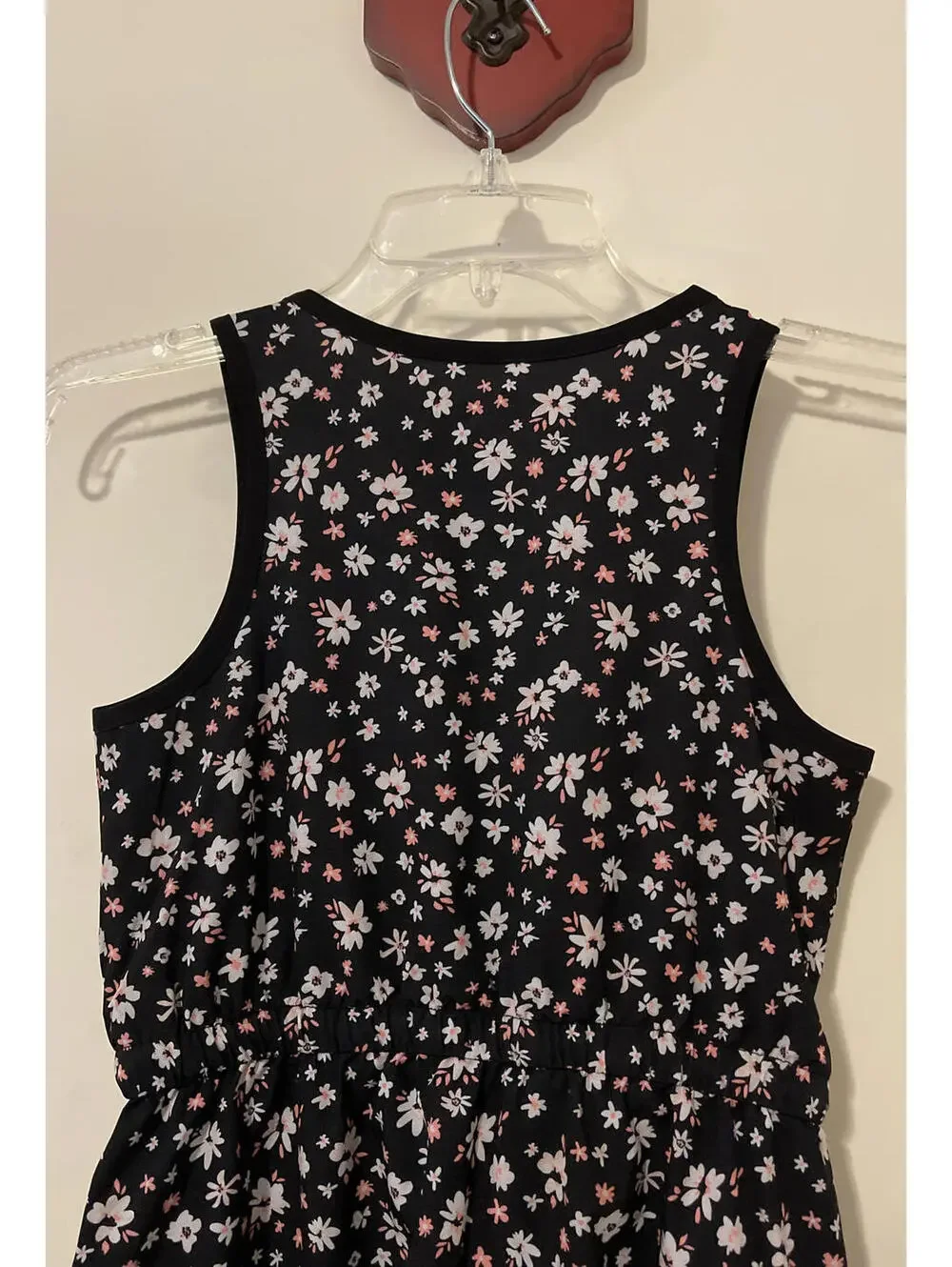 Justice Girls Size 10 Black Floral Sleeveless Elastic-Waist Dress! A6139
